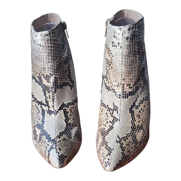 Stuart Weitzman Women's Snake Skin Stiletto Heel Pointed Toe Ankle Boots - Picture 8 of 8